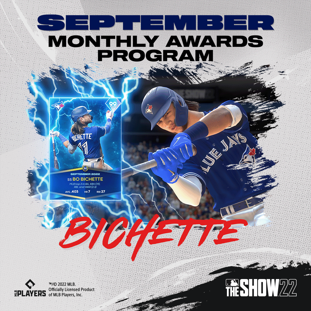 Lightning Bo Bichette Bolts into September Monthly Awards Program