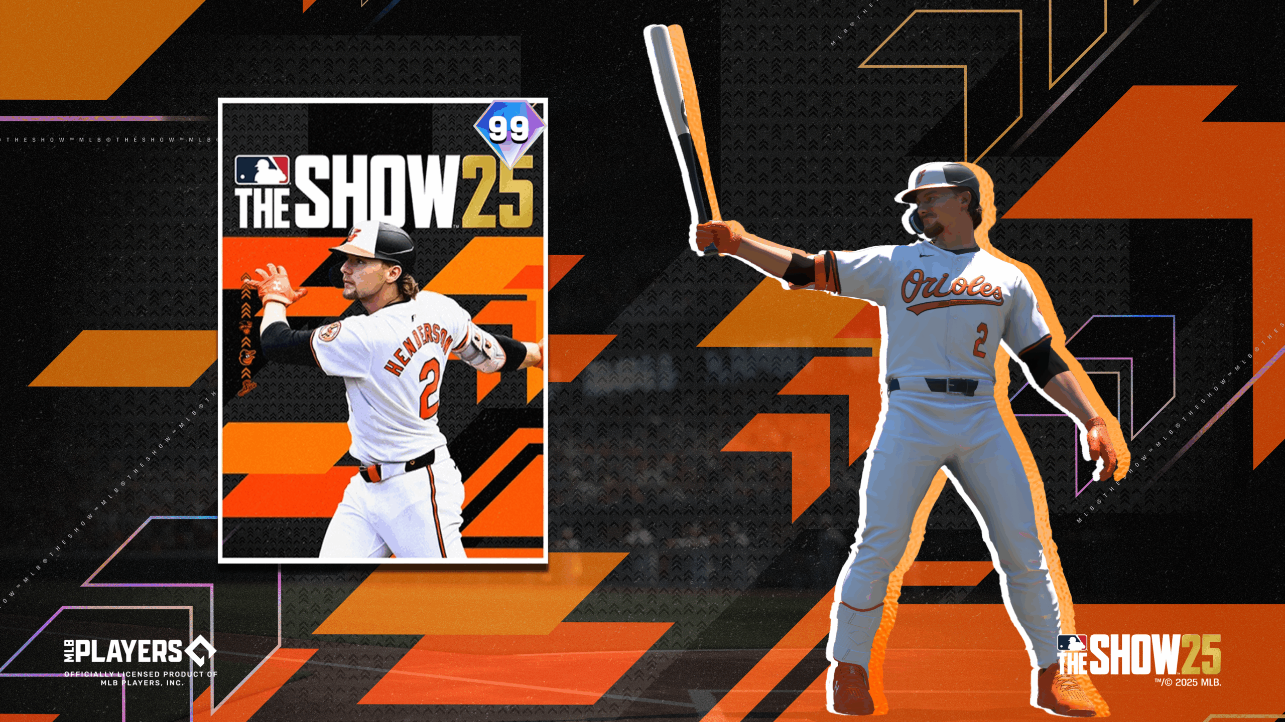 Gunnar Henderson takes aim at the cover of MLB The Show 25 during the Gunnar Henderson Takeover