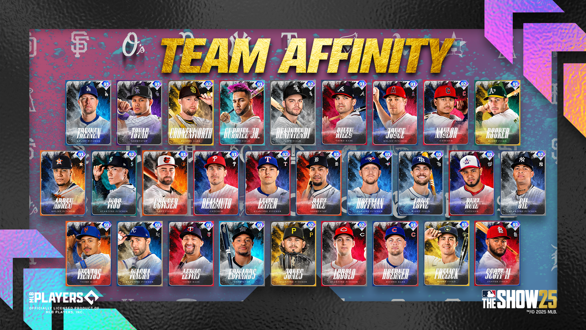 MLB The Show 25’s forecast calls for a Team Affinity: Color Storm and 11 New Diamonds